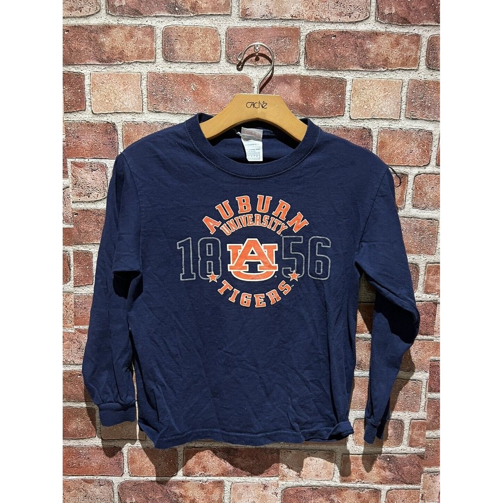 Soffe Kids Long Sleeve Auburn‎ Sports Shirt Size Medium 8/10 100% Cotton
